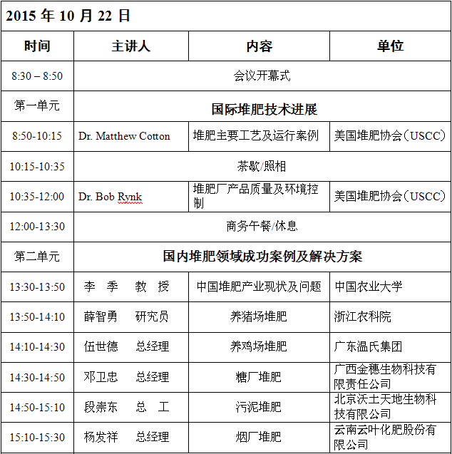 2015國(guó)際堆肥會(huì)議 暨第十屆全國(guó)堆肥技術(shù)與工程研討會(huì)的通知