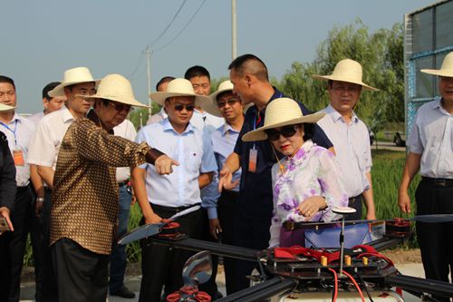 柬埔寨王國政府代表團(tuán)參觀多旋翼式無人施藥機(jī).jpg