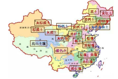 中國15種主要土壤類型和土壤問題“八怪”→